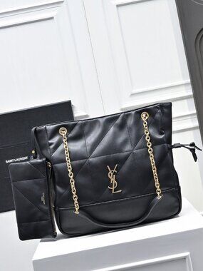 🎁YSL Saint Laurent Jamie Shopping Small Leather Tote Bag Black🎁